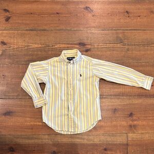 Polo by Ralph Lauren Kids Yellow and White Striped Button Down Shirt